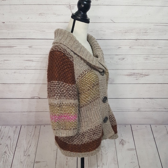 SOLD* Free People Chunky Knit Wool Cardigan - Picture 3 of 5